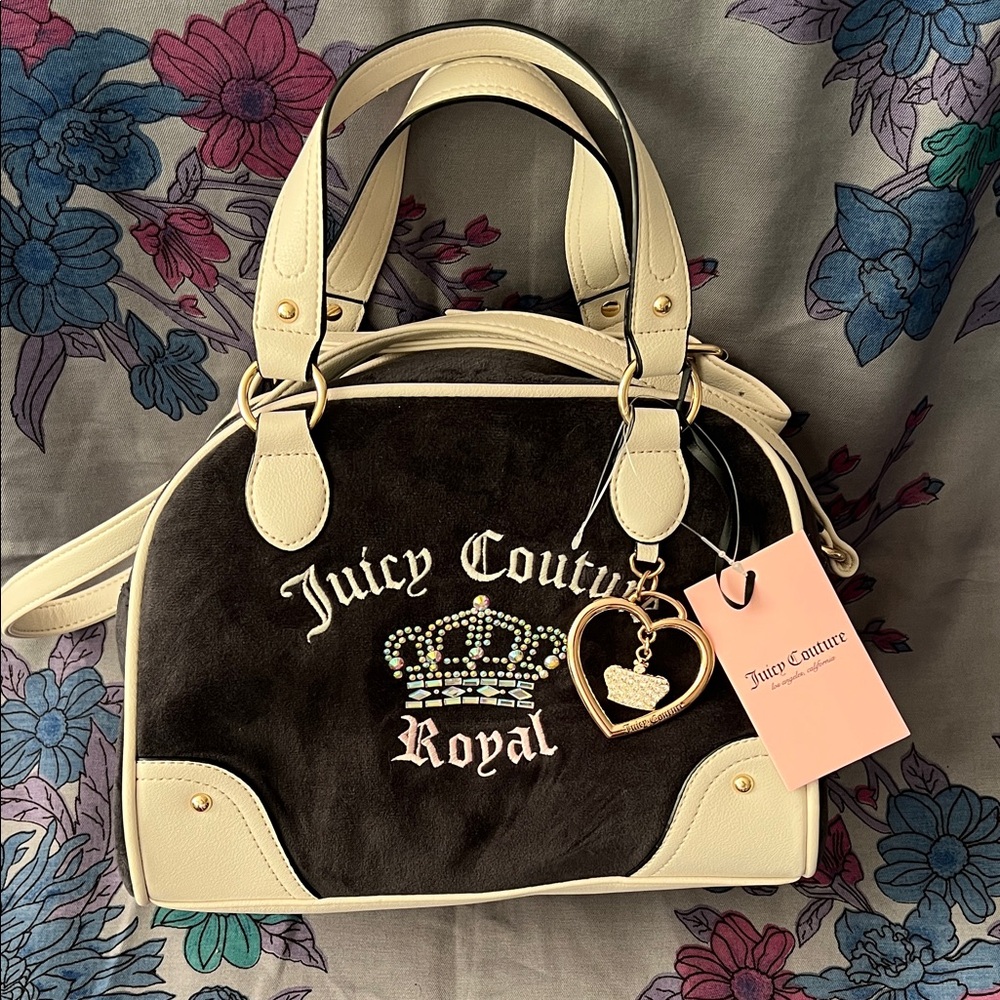 Juicy Couture Black and Cream Royal Satchel